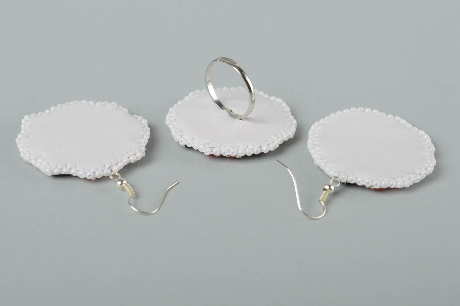 Designer jewelry beaded earrings handmade finger ring accessories for women photo 3
