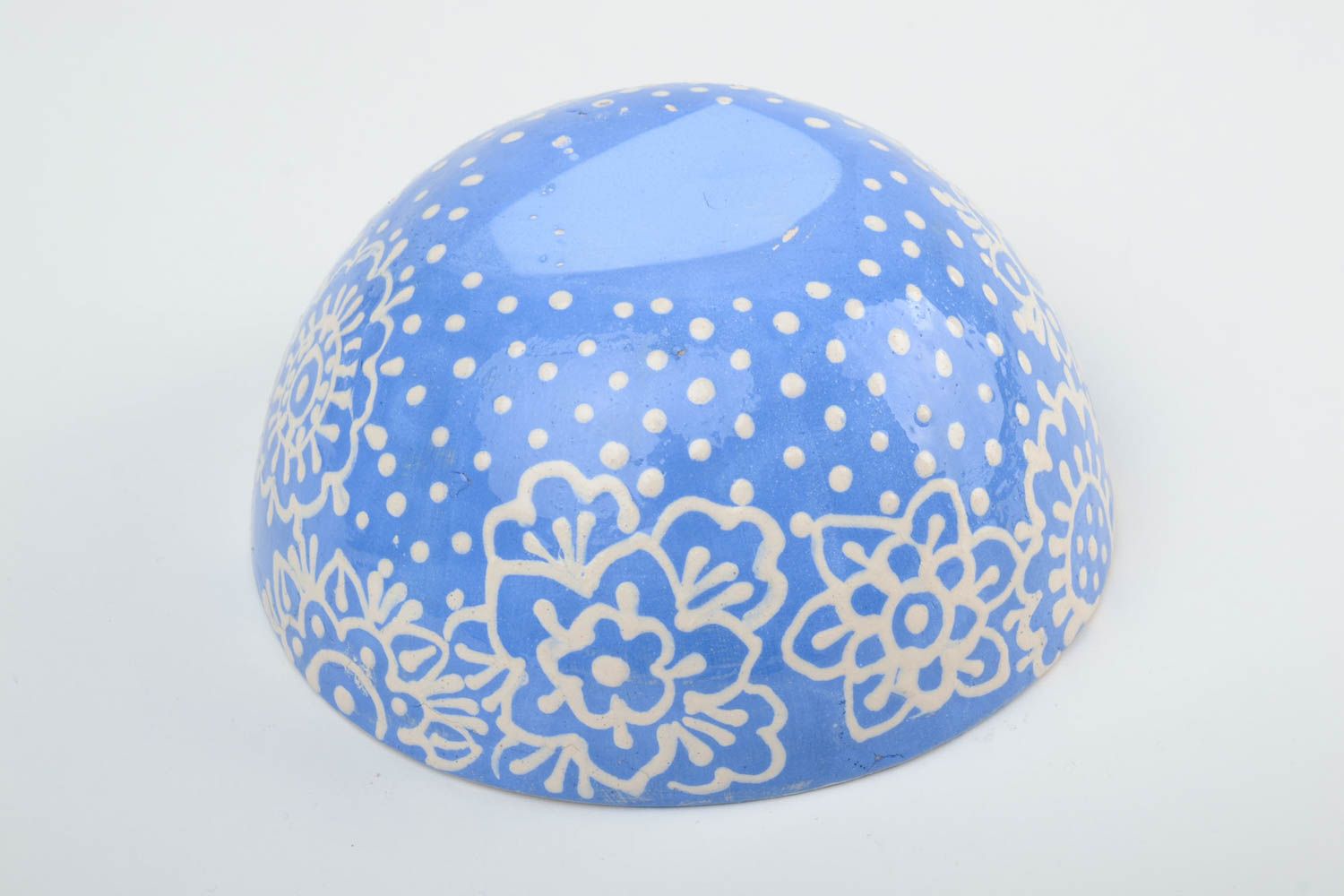 Handmade beautiful glazed ceramic deep bowl eco friendly kitchen pottery 500ml photo 4