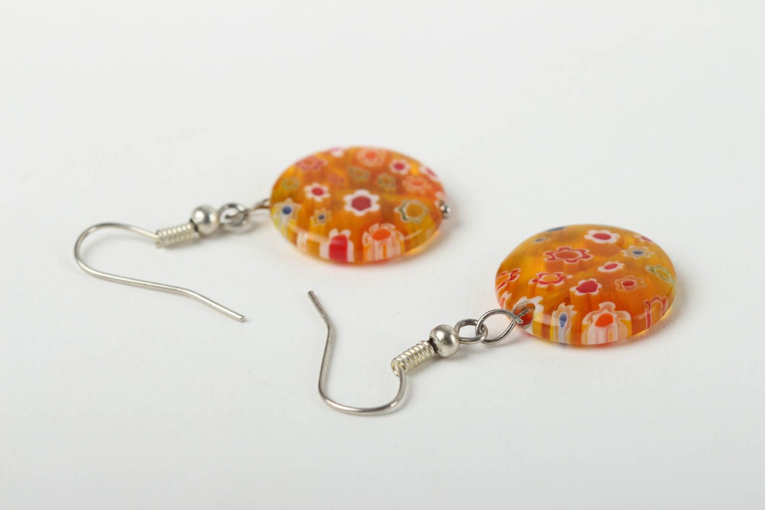 Glass earrings for women handmade glass earrings long earrings with charms photo 4