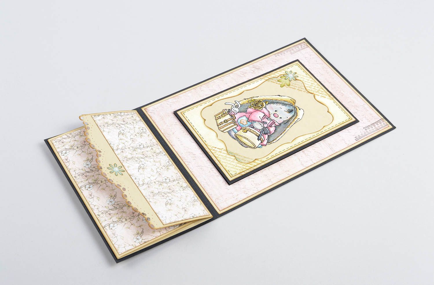 Handmade Karte für Geldgeschenke kreative Geschenkidee schöne Grußkarte Hase foto 4