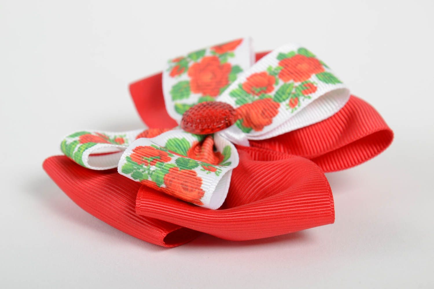Handmade satin ribbon bow hair clip homemade barrette hair bow gifts for her photo 4