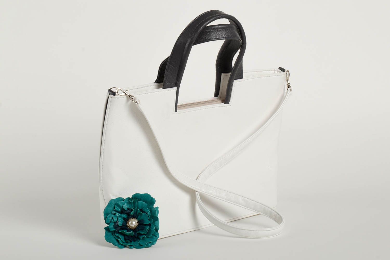 Handmade leather purse leather brooch fashion jewelry summer handbag for girls photo 2