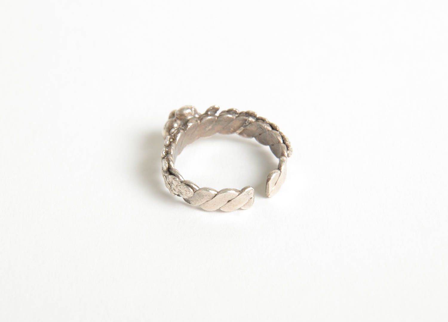 Серебряное кольцо хэнд мэйд женское кольцо серебряное украшение с цветком фото 4