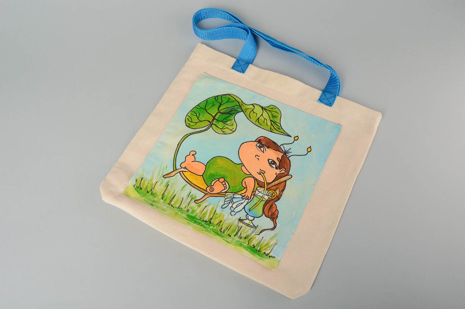 Handmade handbag with painting stylish shoulder bag textile handbag for girls photo 2