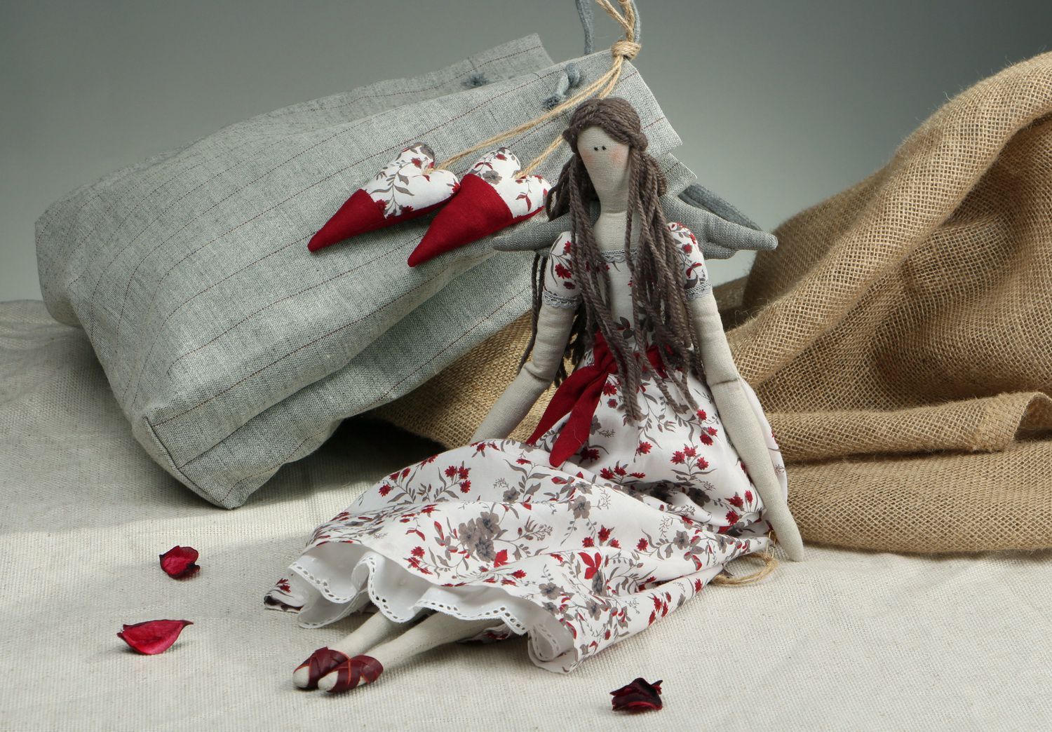 Handmade linen doll photo 4