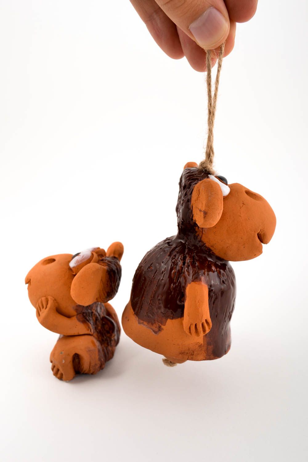 Handmade Tier Figuren originell Figuren aus Ton lustig Deko Glocken Haus Deko 2 foto 5