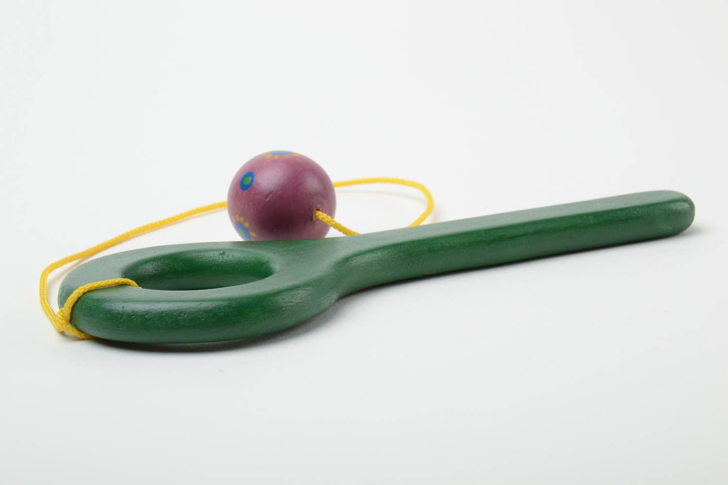 Зеленая деревянная эко игрушка расписная ручной работы оригинальная красивая фото 3