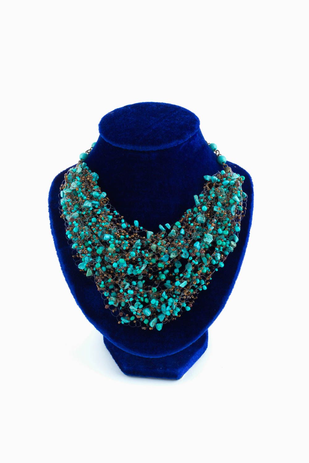 Collier en pierres naturelles Bijou fait main turquoise Cadeau pour femme photo 2