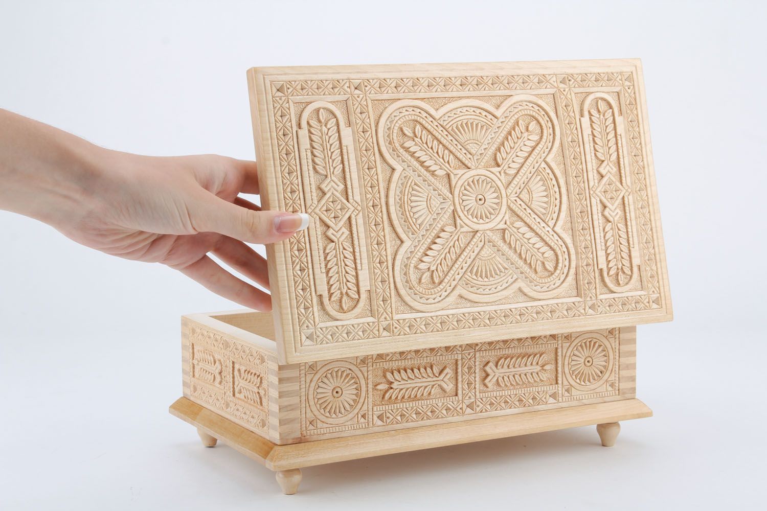 Carved wooden box photo 4