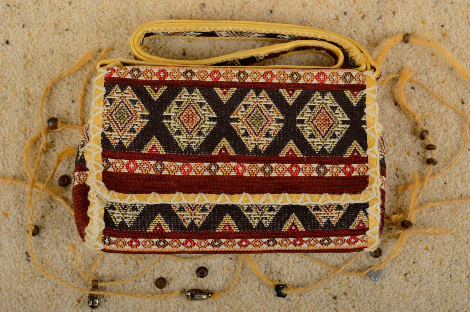 Bolso hecho a mano accesorio femenino de tela étnico regalo para mujeres foto 1