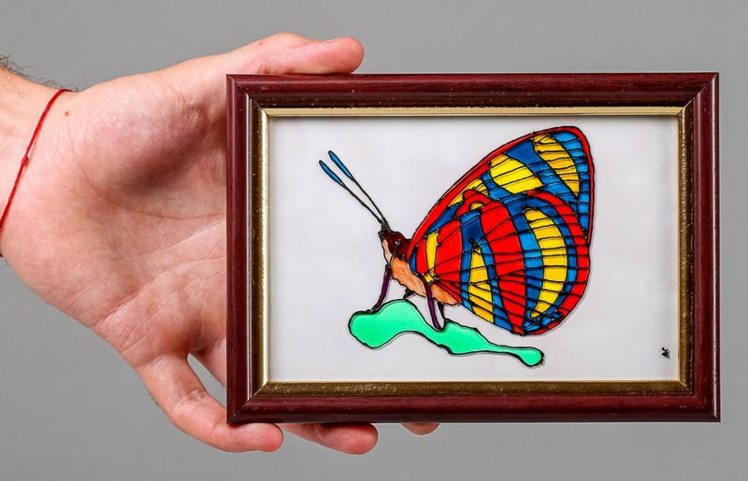 Pintura em vidro manchado borboleta  foto 3