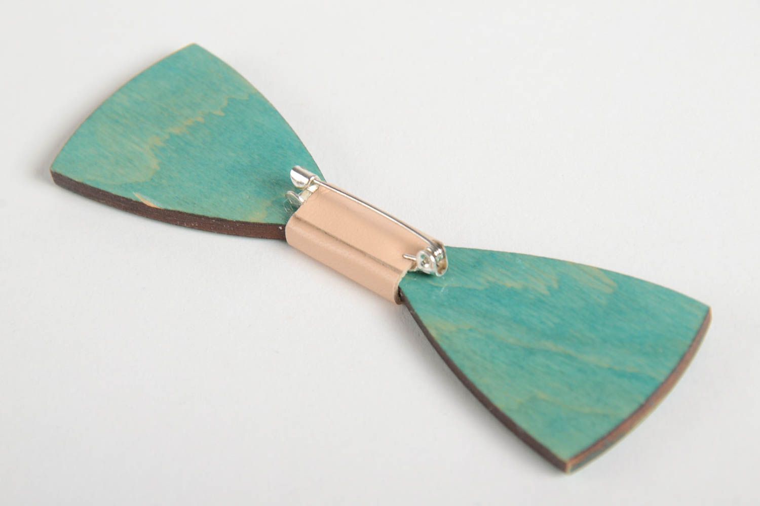 Handmade jewelry wooden bow tie brooch pin fashion accessories wooden gifts photo 3