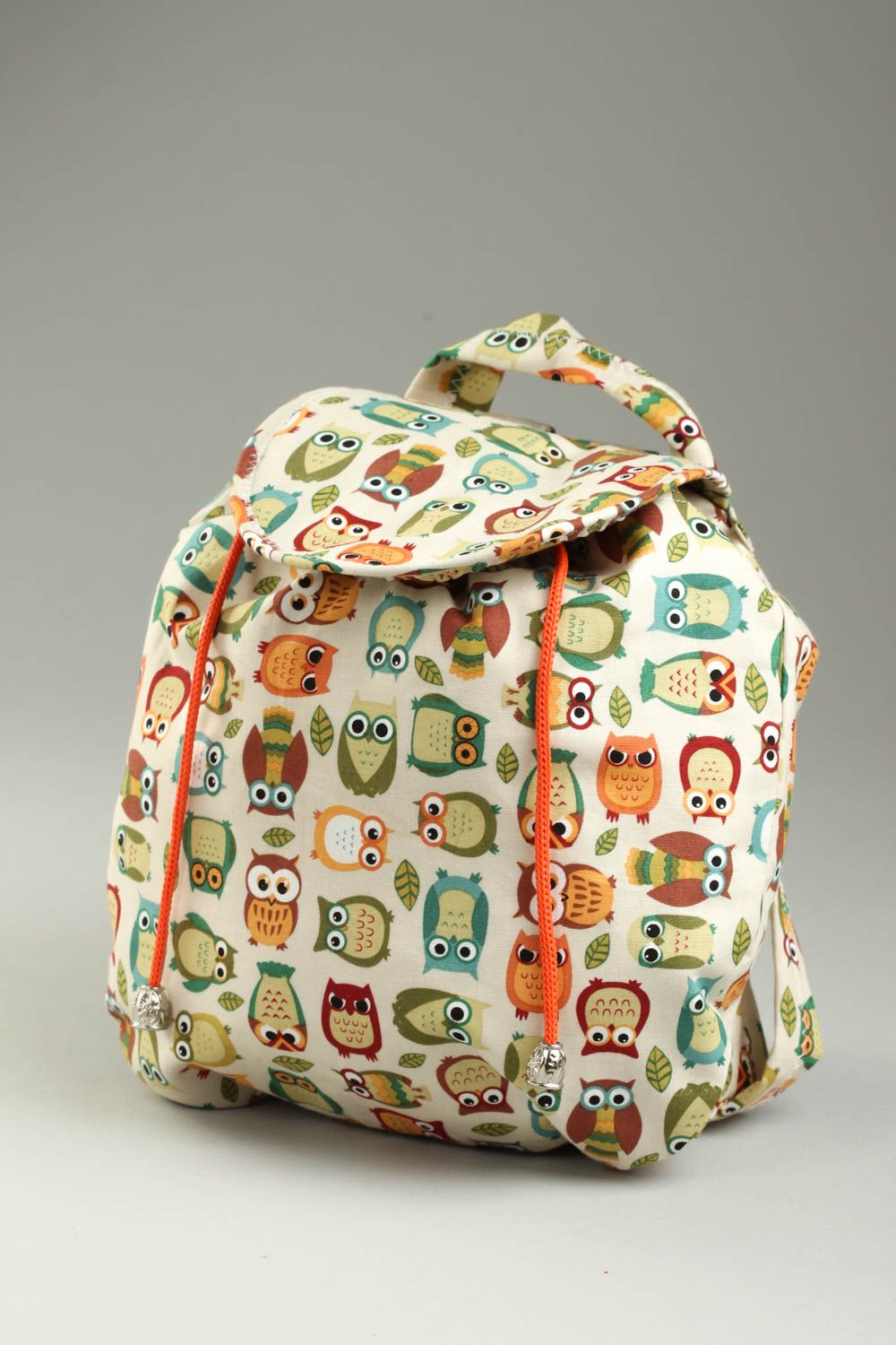 Сумка ручной работы рюкзак детский маленький текстильный рюкзак с совами фото 1