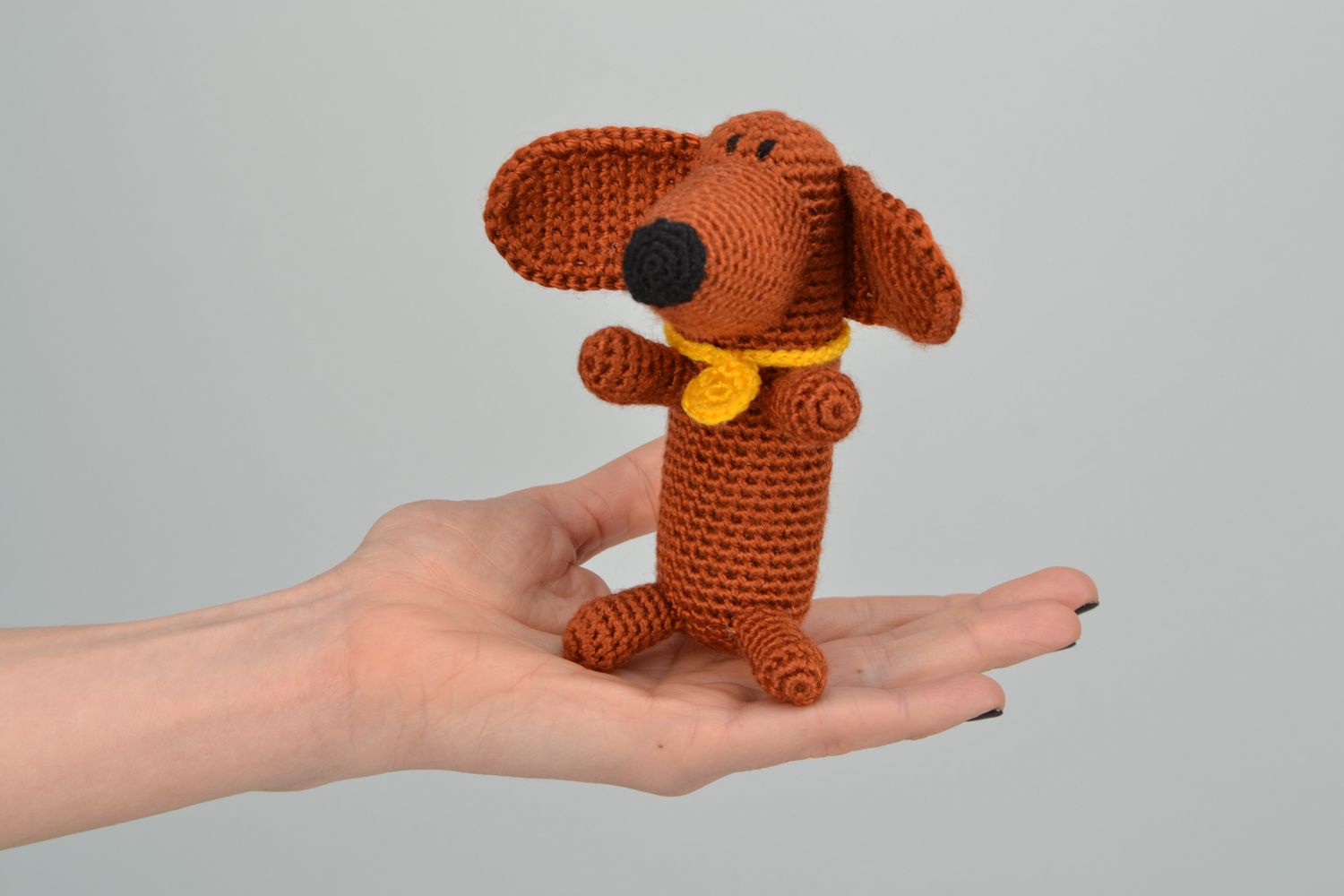 Soft crochet toy Badger-dog photo 5
