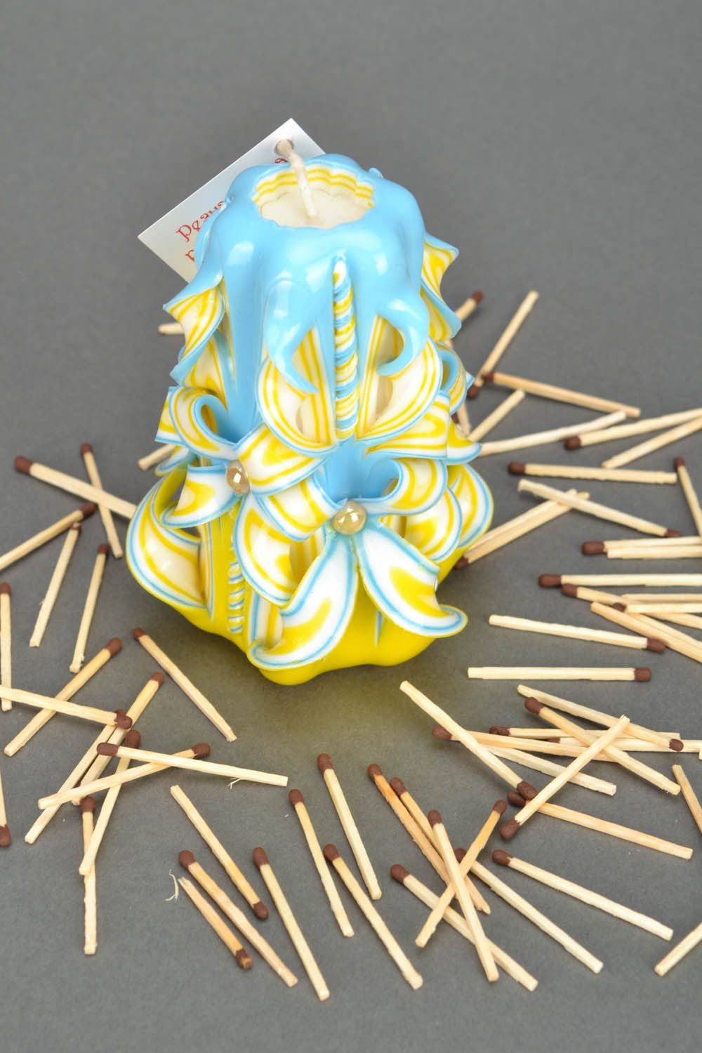 Handmade carved candle  photo 1