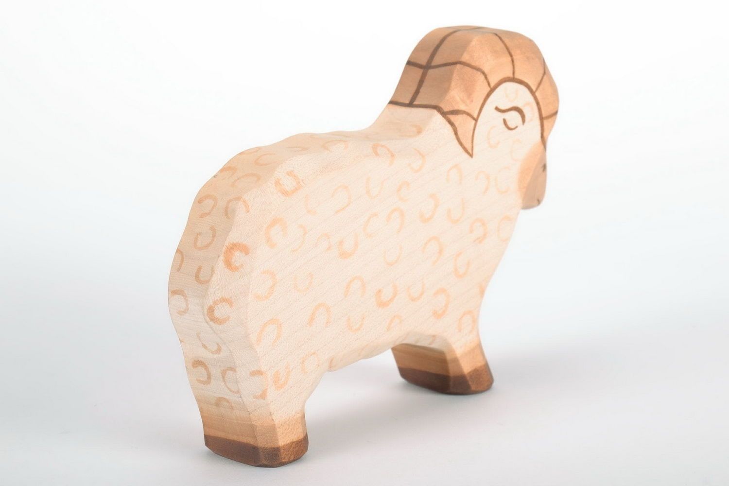 Figurine mouton faite main Statuette design en bois Décoration d'intérieur photo 4