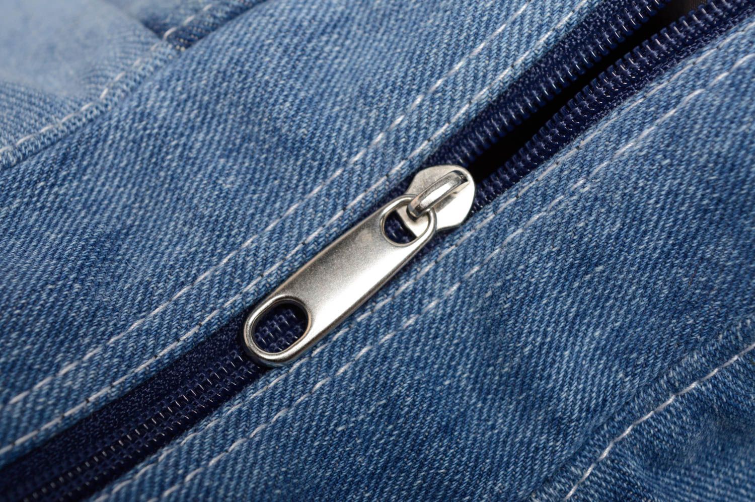 Женский рюкзак из джинсовой ткани фото 4