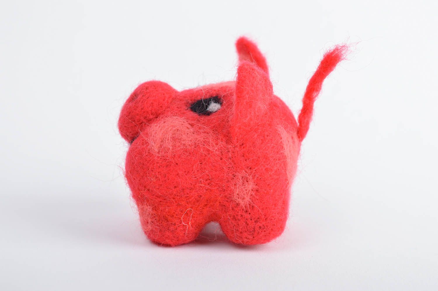 Handgefertigt gefilzte Figur Designer Spielzeug originelles Geschenk in Rot foto 4