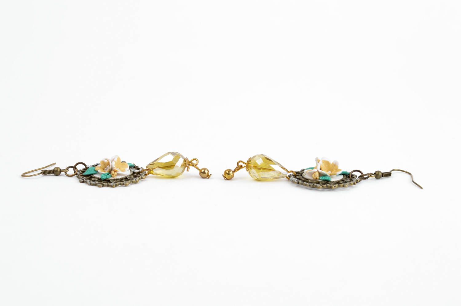 Elegant unusual necklace handmade stylish earrings beautiful jewelry photo 2