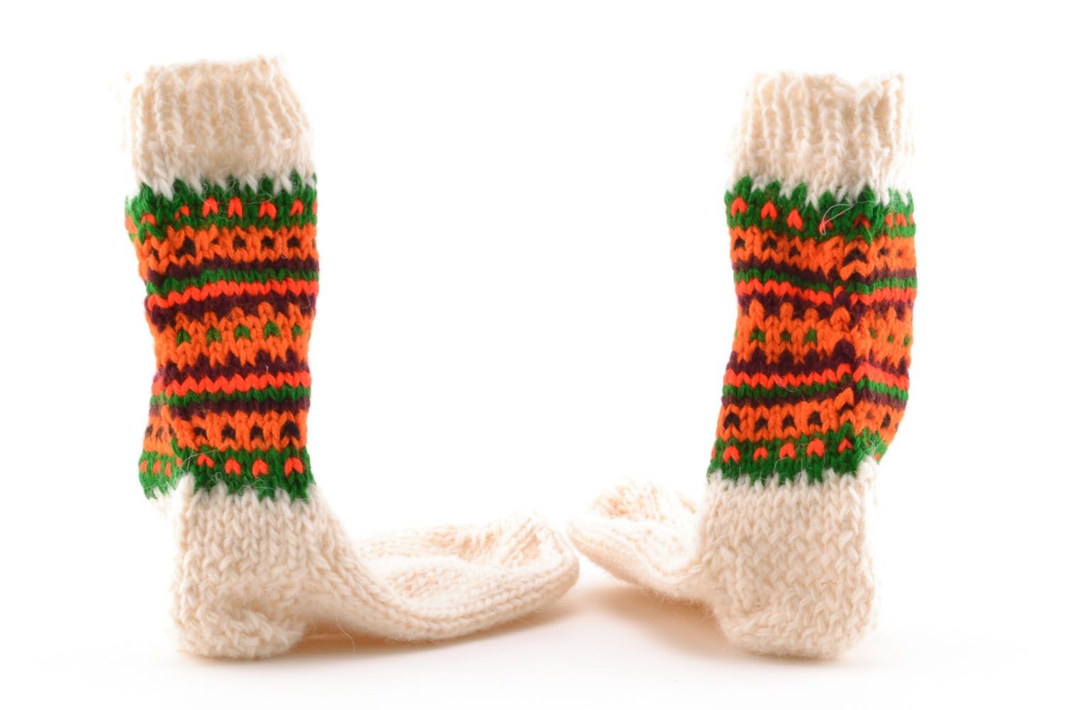 Homemade knitted wool socks photo 5