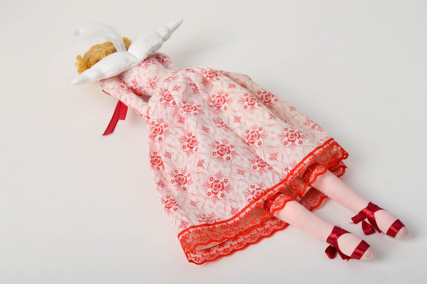 Handmade Designer Puppe im  Kleid Stoff Spielzeug künstlerische schöne Puppe foto 5