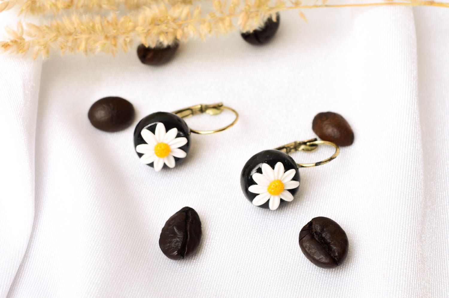 Handmade earrings polymer clay designer earrings flower jewelry gifts for girls photo 1