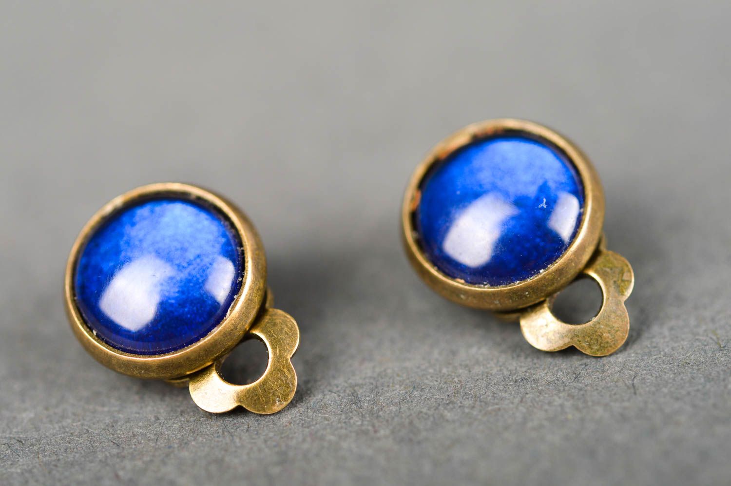 Blaue Ohrringe handmade Ohrschmuck Damen kleines Accessoire für Frauen foto 2