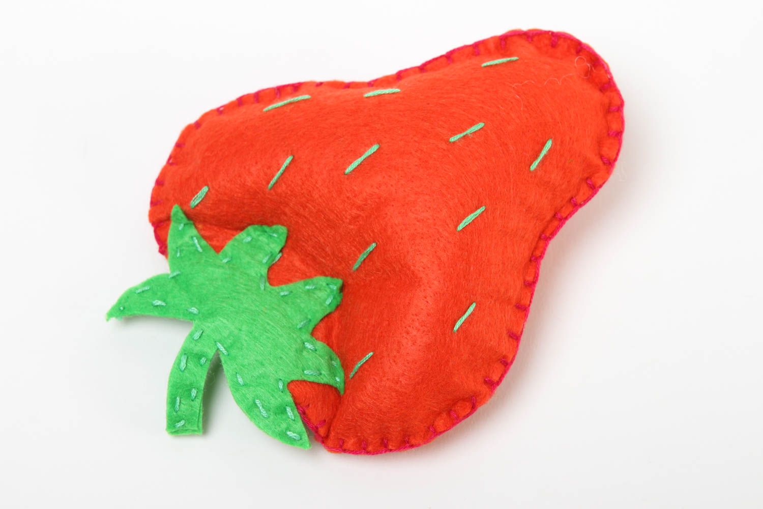 Juguete artesanal fruta de fieltro fresa roja regalo original para niño  foto 4