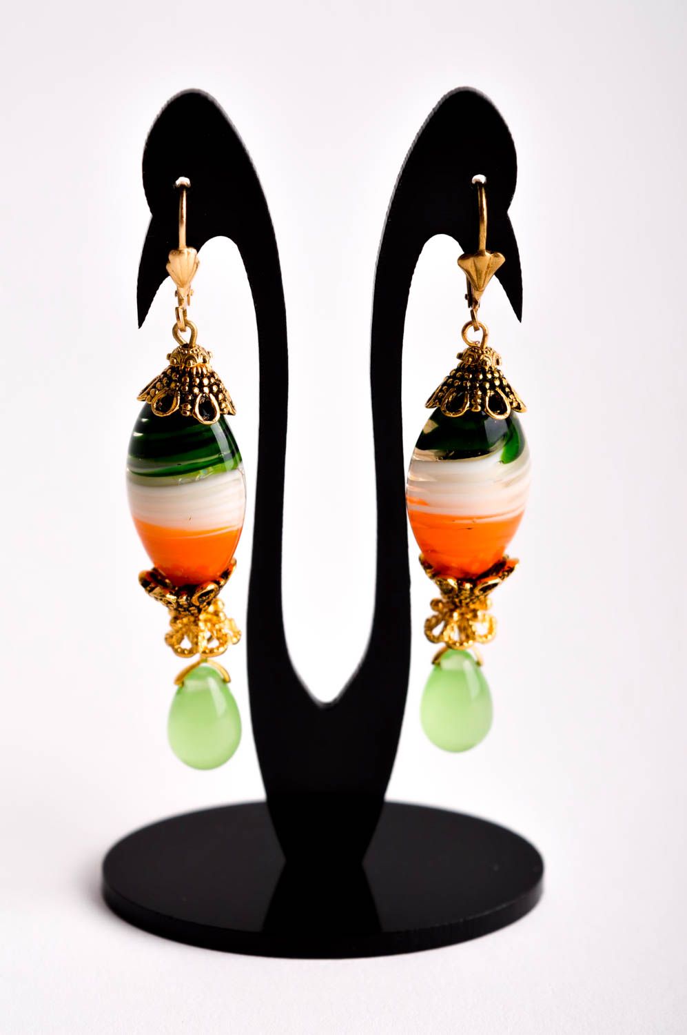 Designer earrings handmade glass earrings with charms fashion designer jewelry photo 2