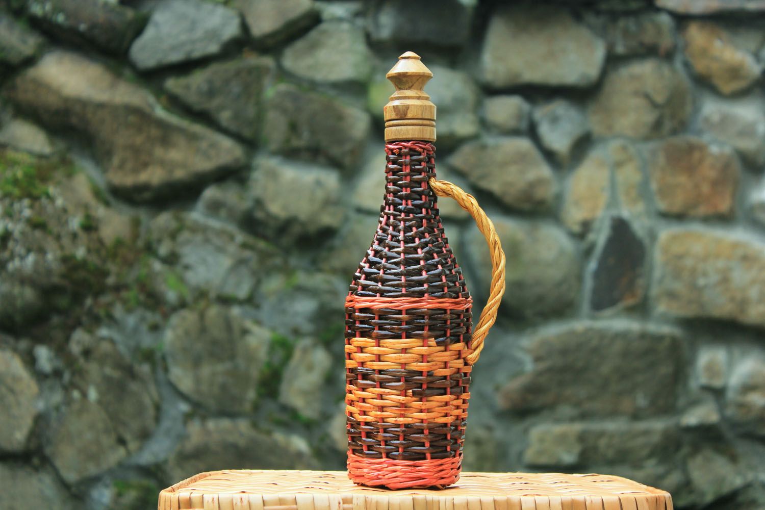 Decorative bottle with handle photo 1