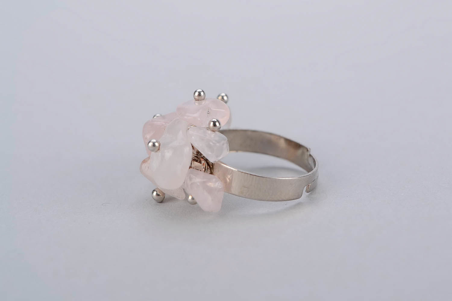 Ring mit rosa Quarz foto 3
