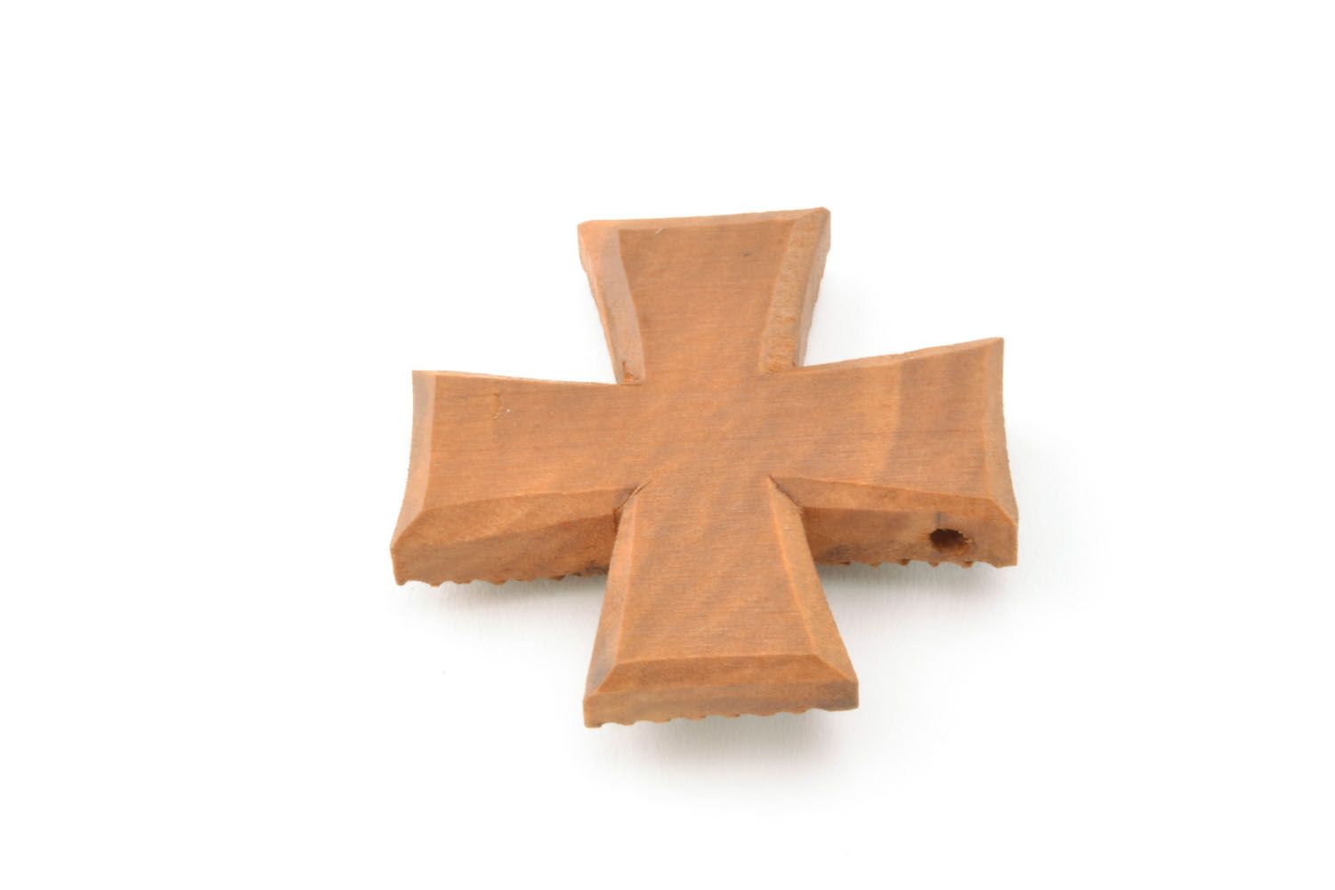 Wooden cross inlaid with metal inserts photo 5