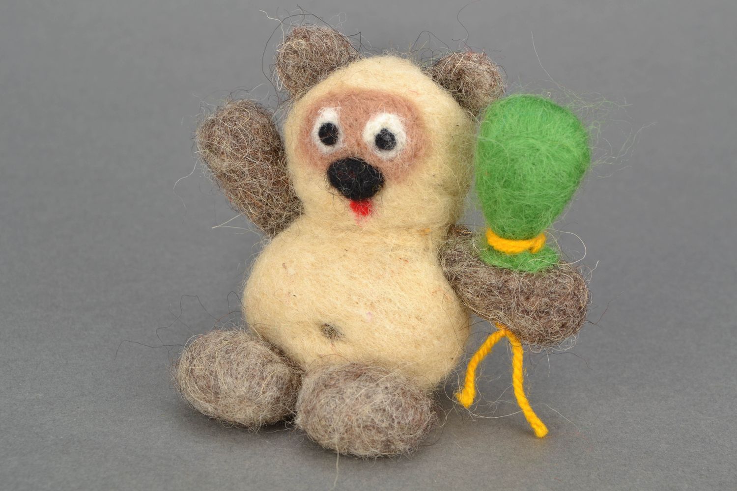Felted wool toy bear photo 1