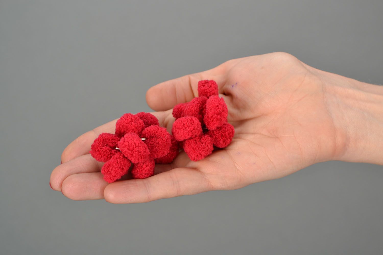 Homemade crochet earrings Cherry photo 2