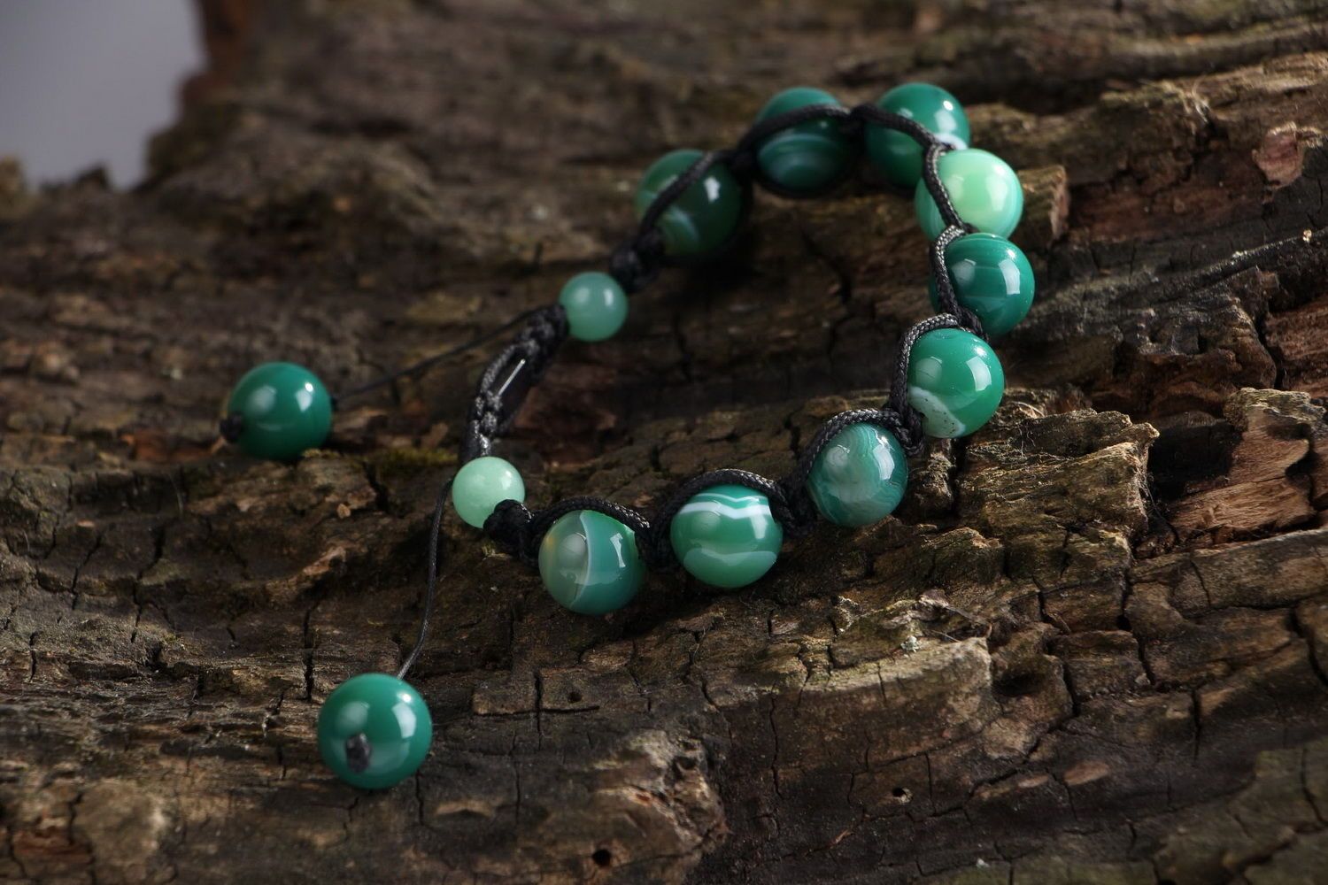 Bracelet vert d'Agate photo 1