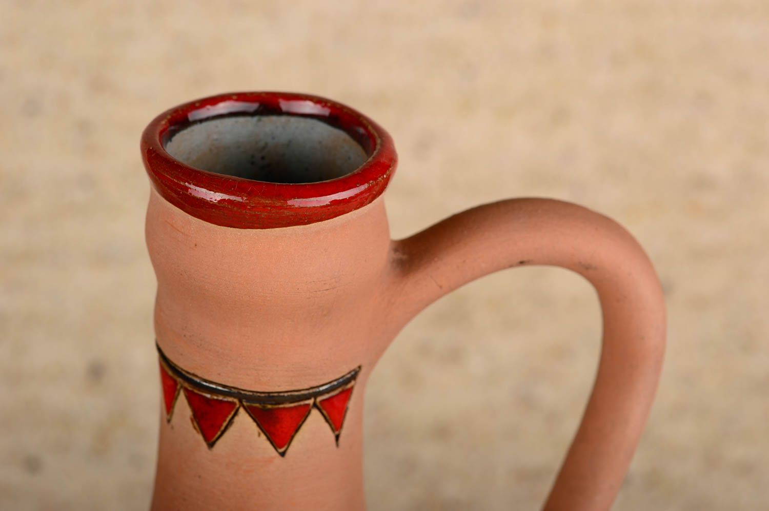 Jarro de cerámica hecho a mano accesorio de cocina elemento decorativo foto 3