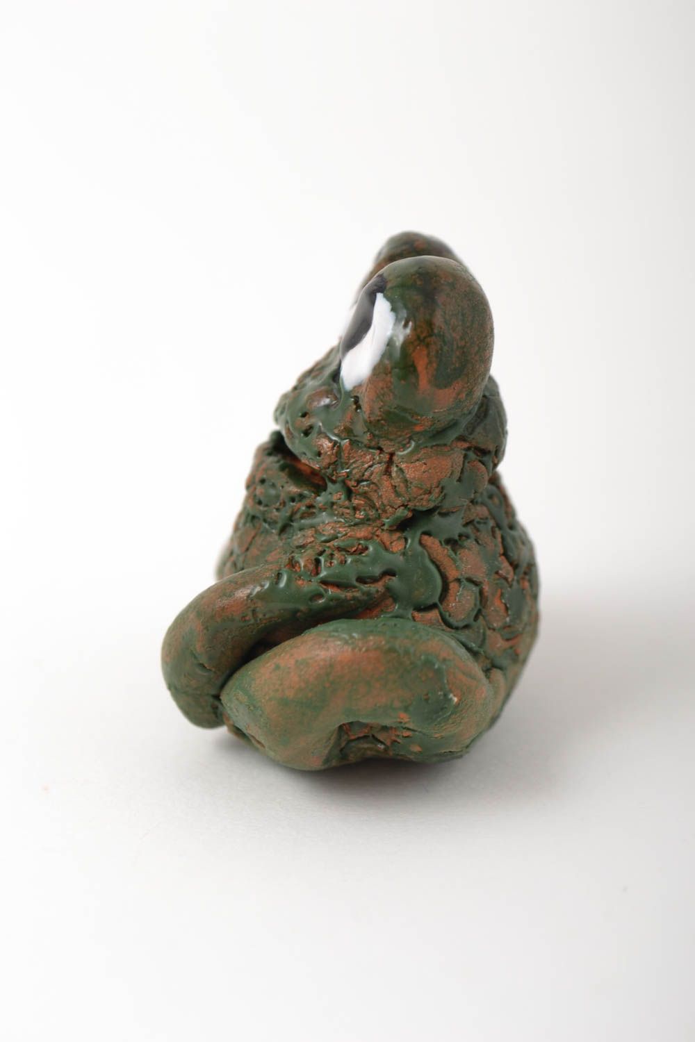 Игрушка из глины коллекционная фигурка хэнд мейд фигурка животного лягушка фото 2