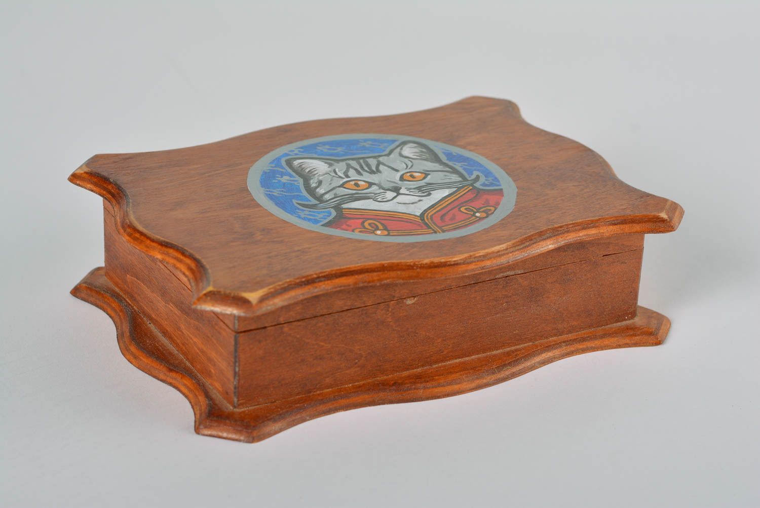 Caja de madera pintada hecha a mano joyero original regalo personalizado foto 1