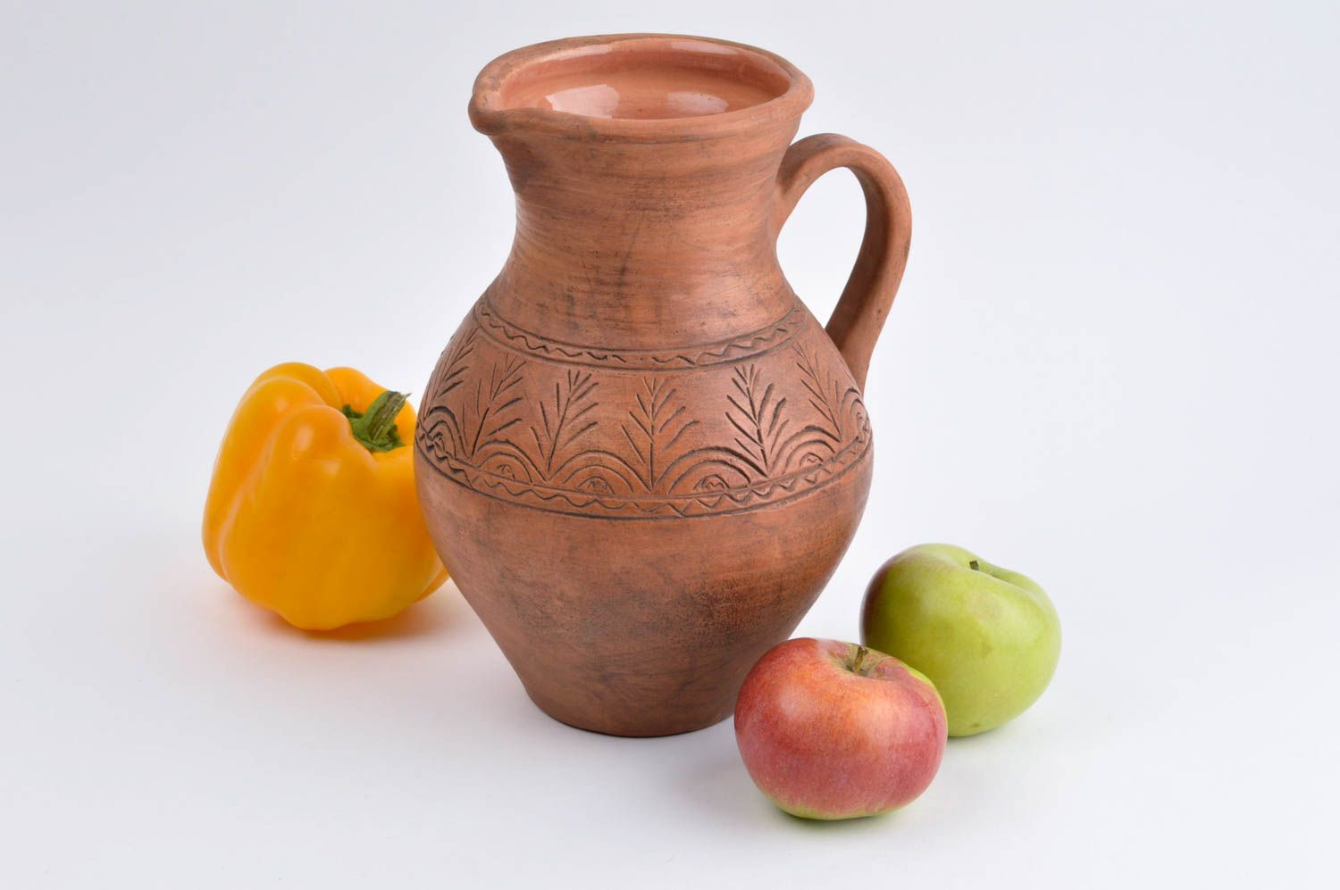 Öko Geschirr Keramik Krug handmade Ton Geschirr Krug aus Ton 1.8 L umweltsicher foto 1