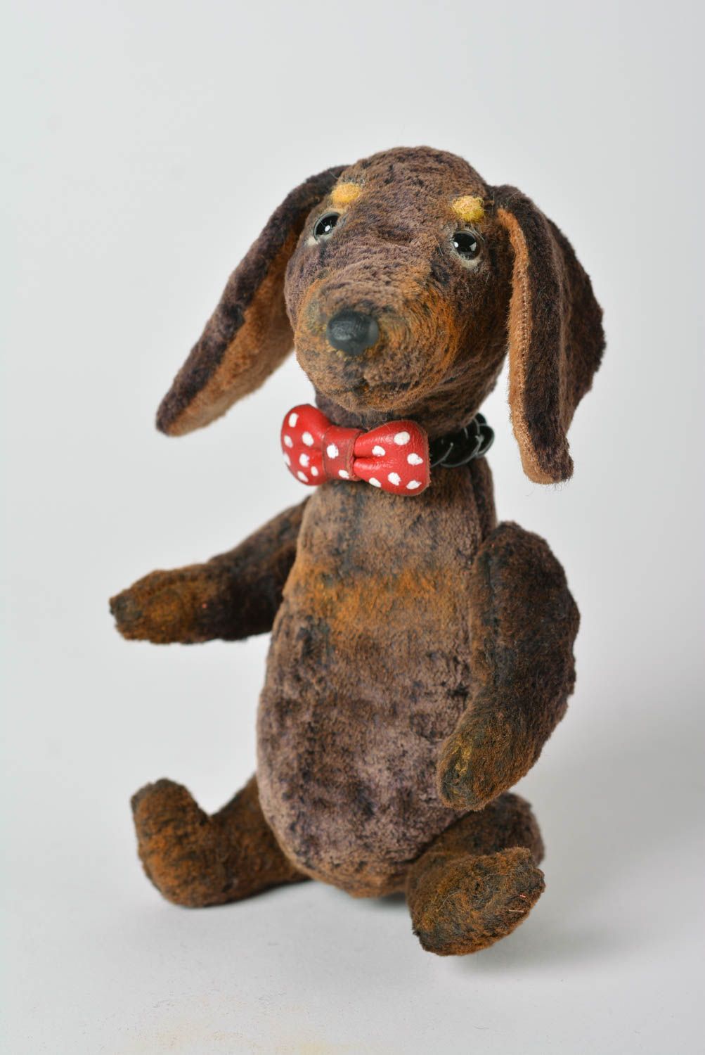 Плюшевая собачка игрушка ручной работы интерьерная интересный подарок Такса фото 3