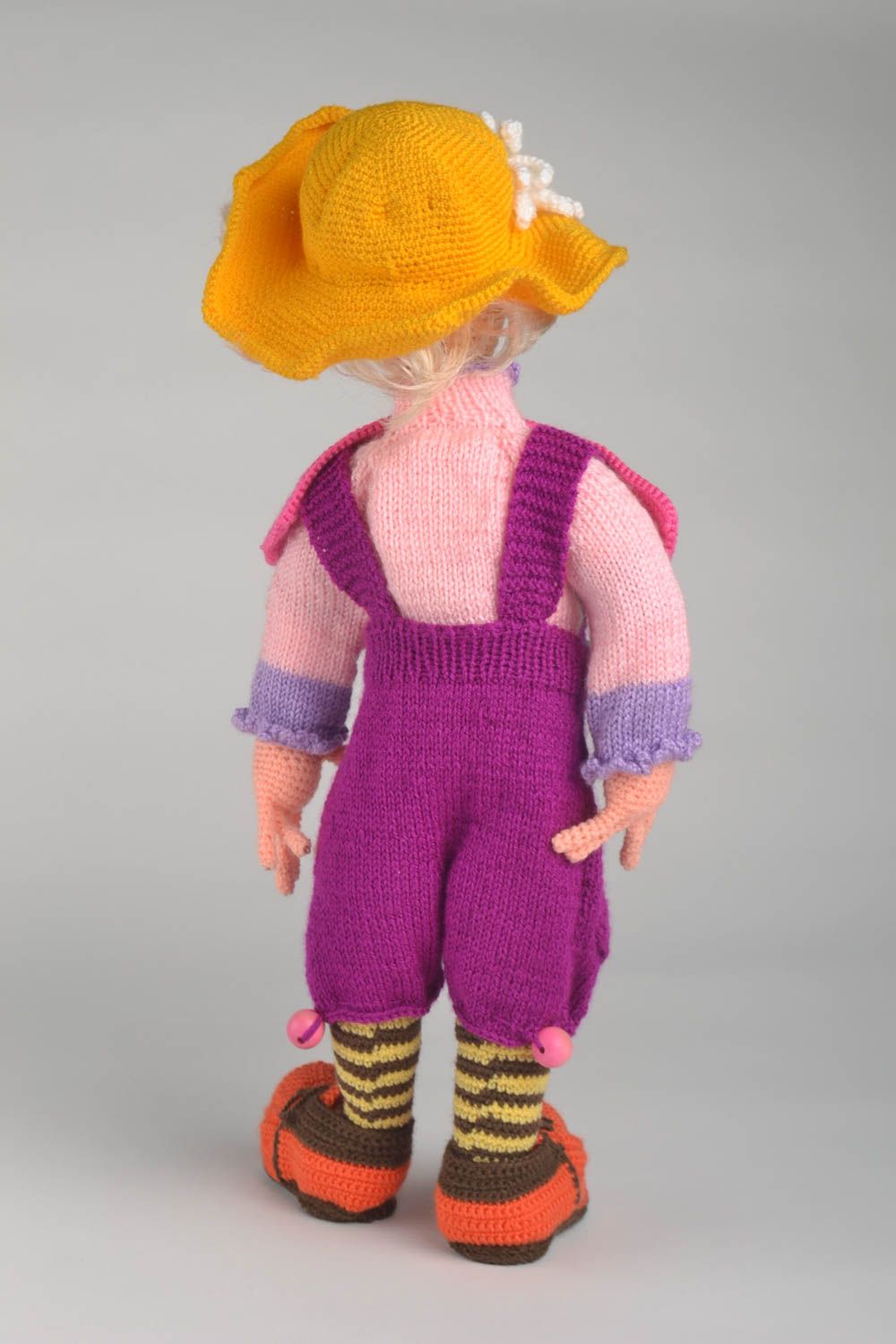 Poupée clown Jouet tricot fait main grand décoratif original Cadeau enfant photo 4