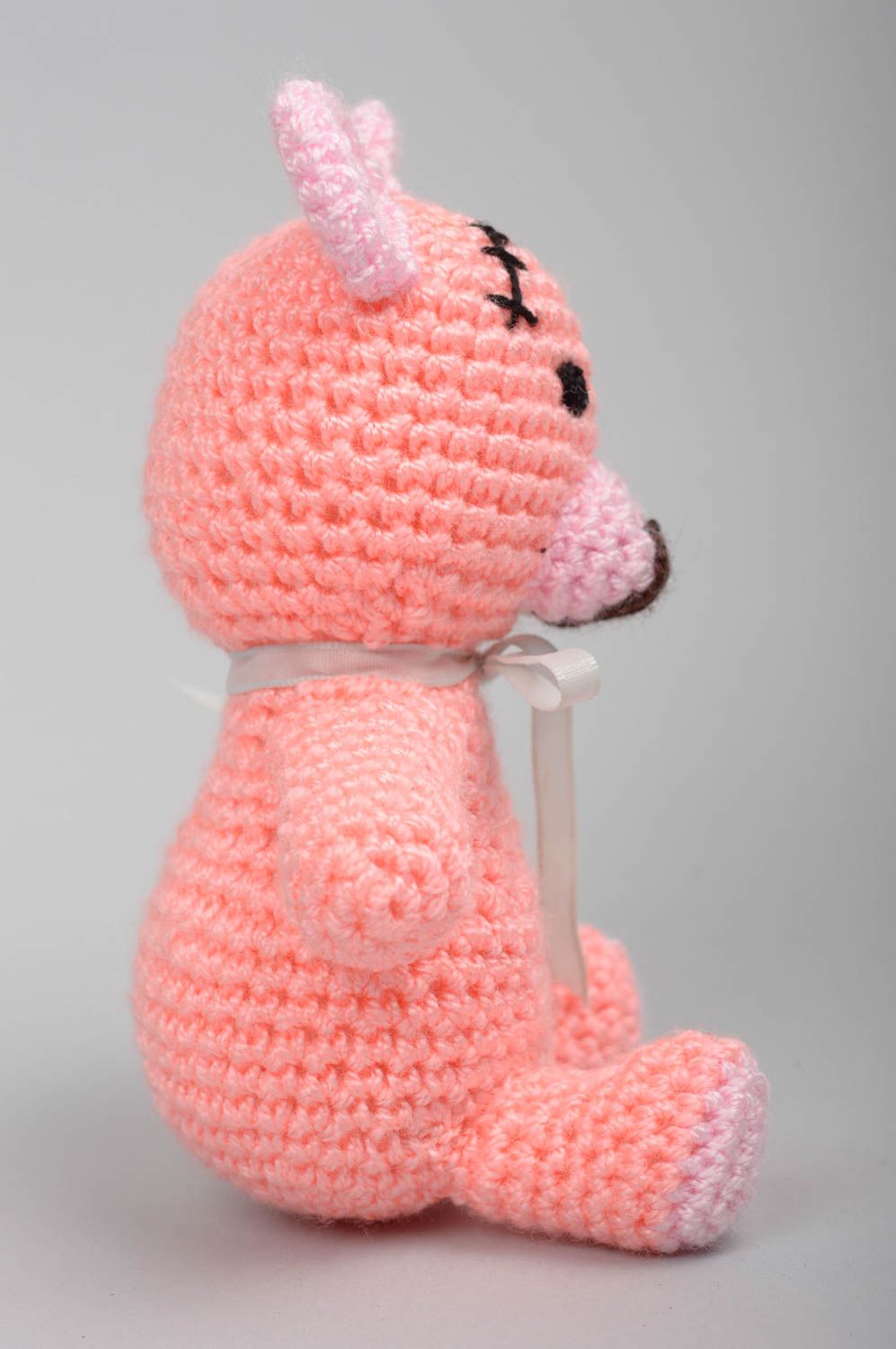 Jouet ourson Peluche faite main Déco maison tricotée au crochet coton cadeau photo 2