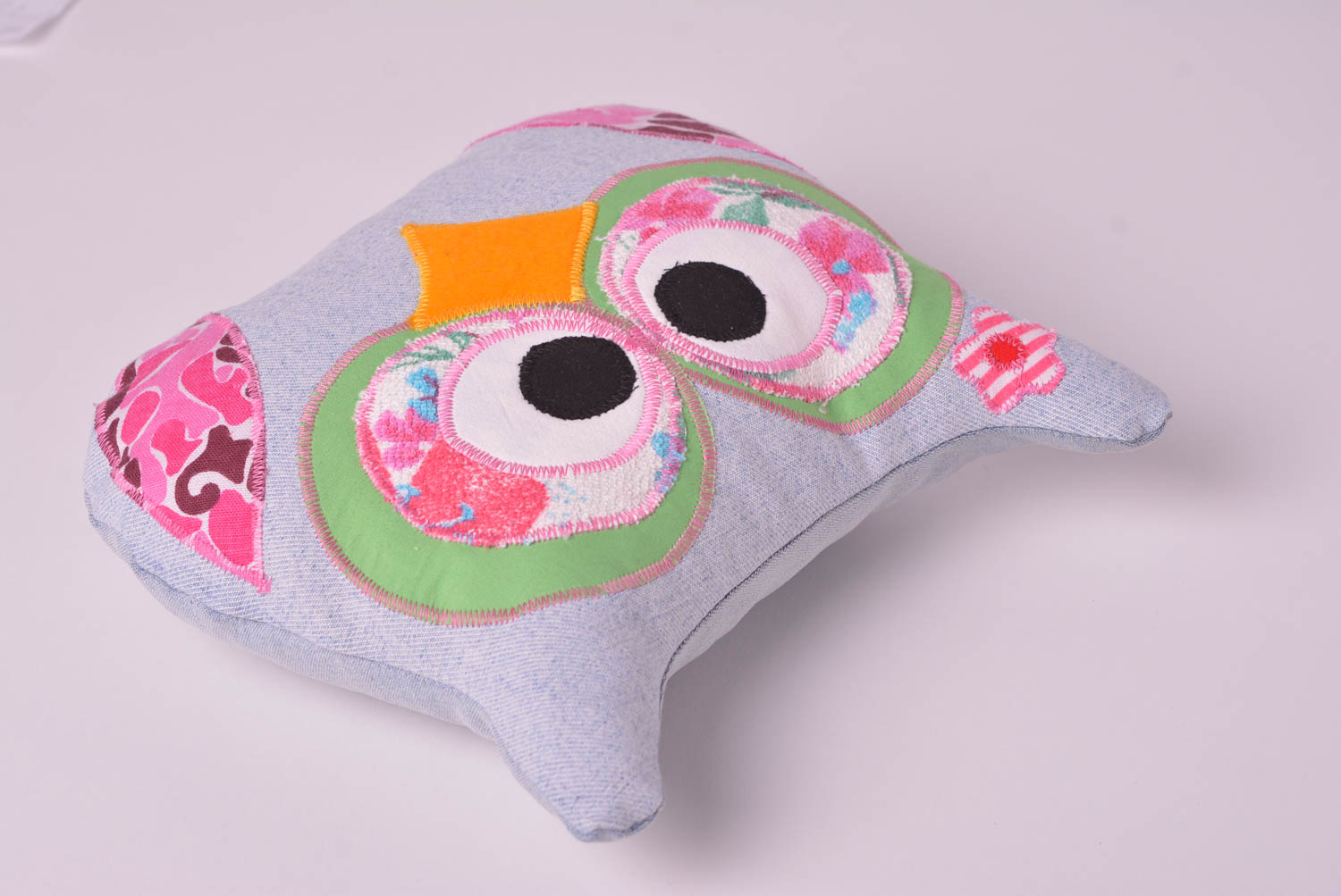 Игрушка-подушка хэнд мэйд детская игрушка диванная подушка сова яркая красивая фото 3