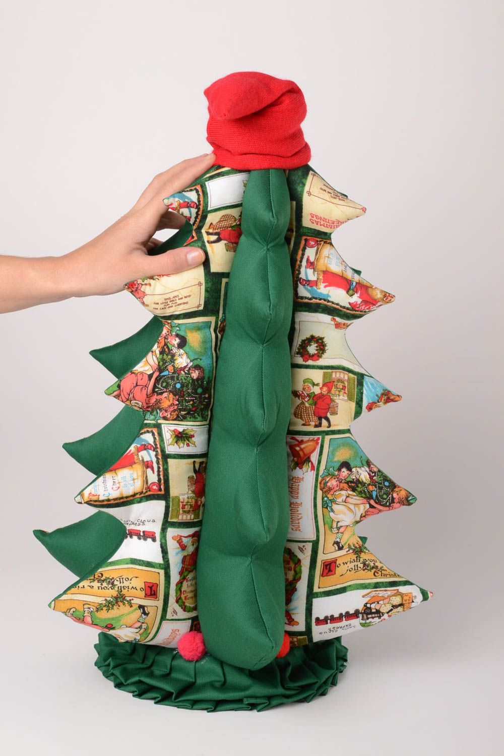 Peluche sapin Jouet fait main de Noël en tissu de coton Décoration maison photo 2