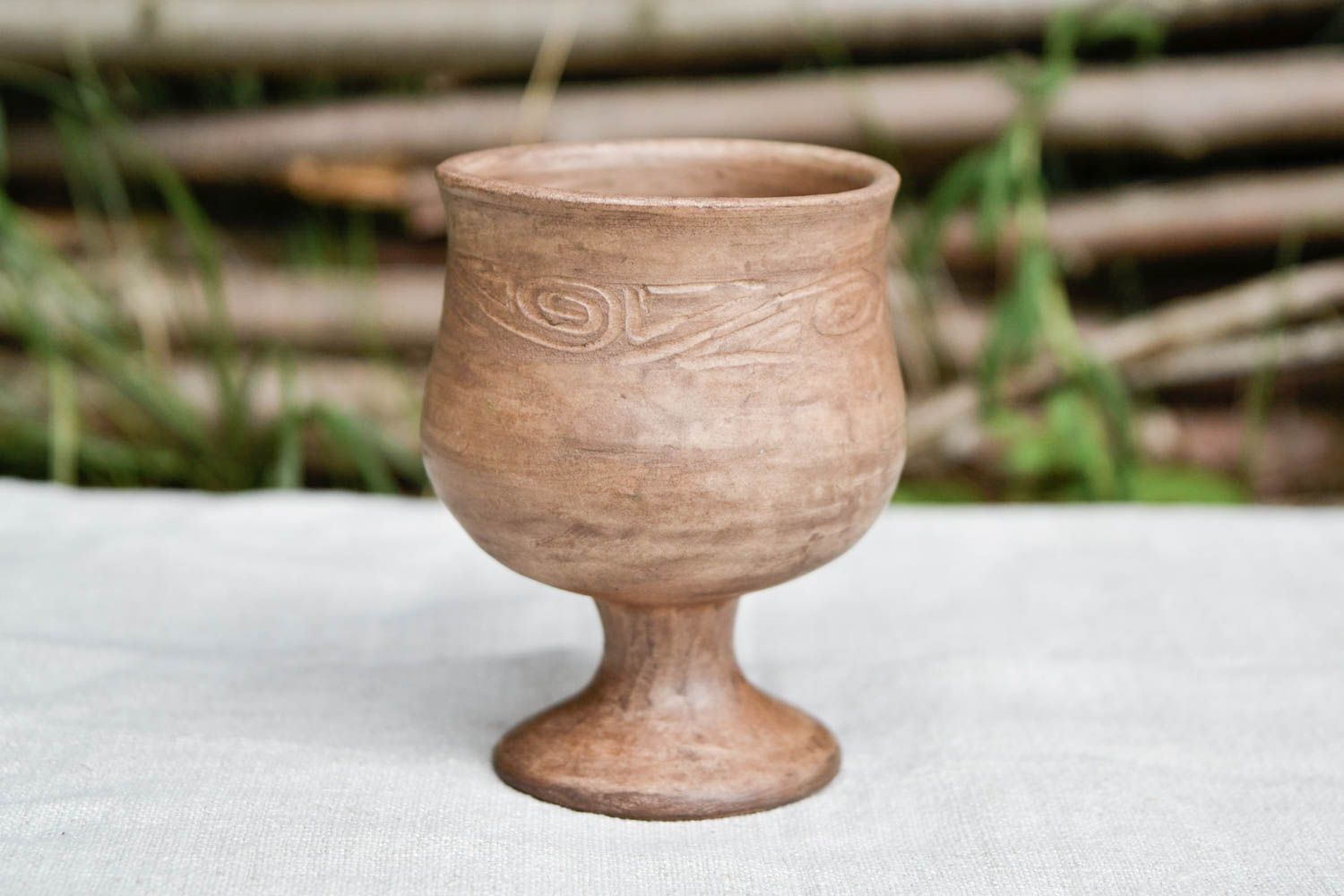 Copa de barro artesanal vaso de chupito con capacidad de 150 ml regalo original foto 1