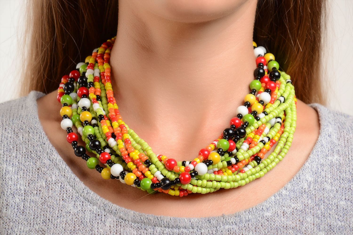 Collar de abalorios multicolor regalo original para mujeres bisutería de moda foto 1