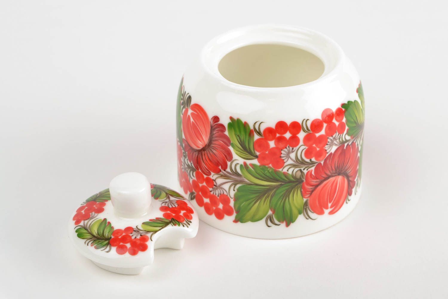Handmade Porzellan Zuckerdose Küchen Geschirr bemalt Küche Accessoire foto 5