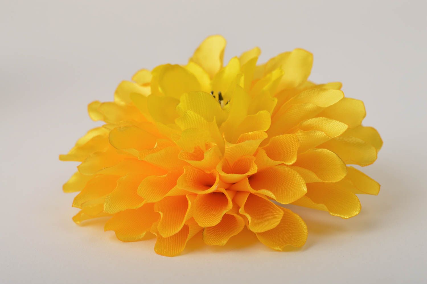 Handmade Haarspange Blume Damen Modeschmuck Blumen Brosche in Gelb grell toll foto 3
