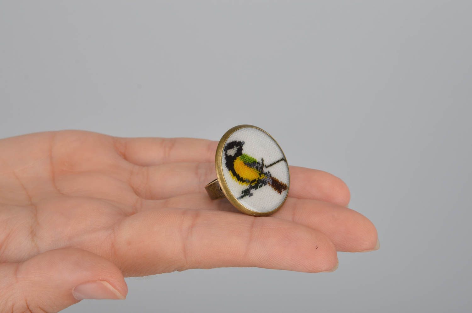 Ring Damen handmade Schmuck Ring Designer Accessoires Geschenk Ideen ausgestickt foto 5