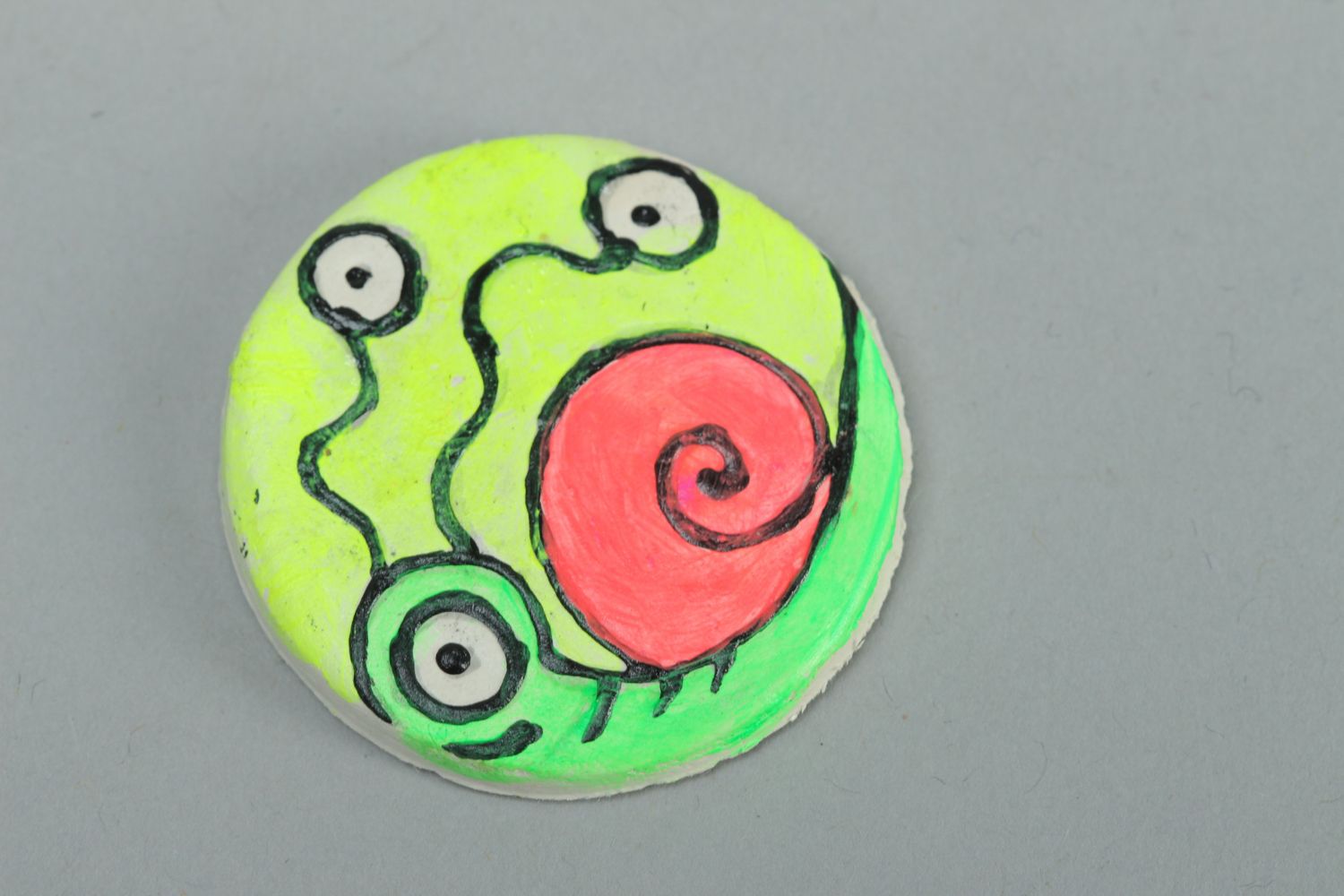 Handmade polymer clay fridge magnet Snail photo 4